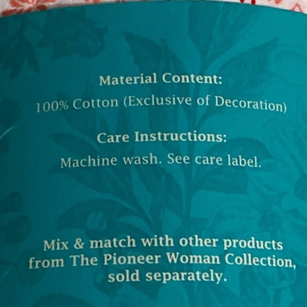 The Pioneer Woman Pillow Case‎ Set Starburst Geo 300 Thread Count Cotton